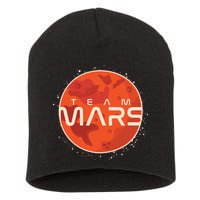 Cool Team Mars Planet Space Logo Short Acrylic Beanie