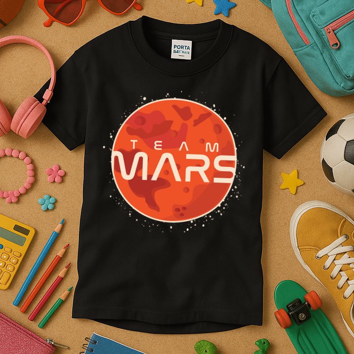 Cool Team Mars Planet Space Logo Kids T-Shirt