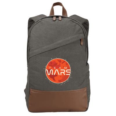 Cool Team Mars Planet Space Logo Cotton Canvas Backpack