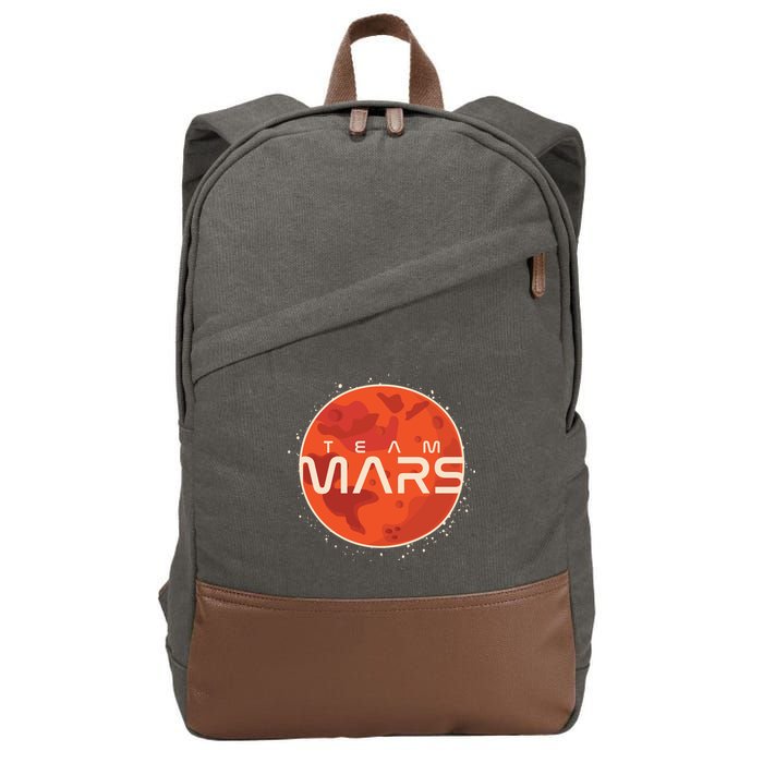 Cool Team Mars Planet Space Logo Cotton Canvas Backpack
