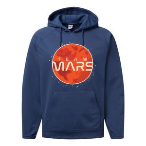 Cool Team Mars Planet Space Logo Performance Fleece Hoodie