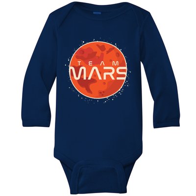 Cool Team Mars Planet Space Logo Baby Long Sleeve Bodysuit