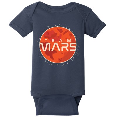 Cool Team Mars Planet Space Logo Baby Bodysuit