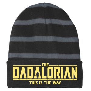 Cool The Dadalorian This Is The Way Striped Beanie with Solid Band