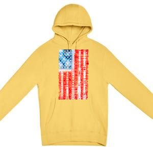 Cool Tie Dye USA American Flag Premium Pullover Hoodie