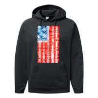 Cool Tie Dye USA American Flag Performance Fleece Hoodie