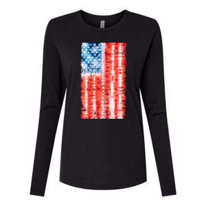 Cool Tie Dye USA American Flag Womens Cotton Relaxed Long Sleeve T-Shirt