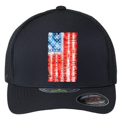 Cool Tie Dye USA American Flag Flexfit Unipanel Trucker Cap