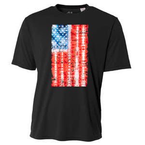 Cool Tie Dye USA American Flag Cooling Performance Crew T-Shirt