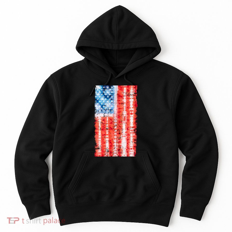 Cool Tie Dye USA American Flag Hoodie