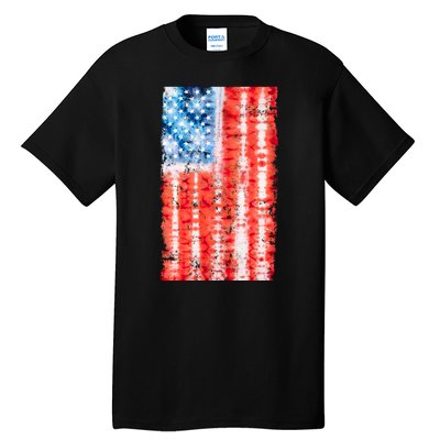 Cool Tie Dye USA American Flag Tall T-Shirt