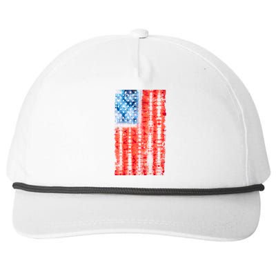 Cool Tie Dye USA American Flag Snapback Five-Panel Rope Hat