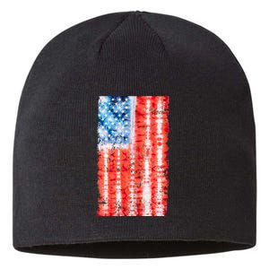 Cool Tie Dye USA American Flag Sustainable Beanie