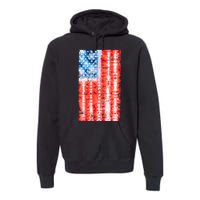 Cool Tie Dye USA American Flag Premium Hoodie