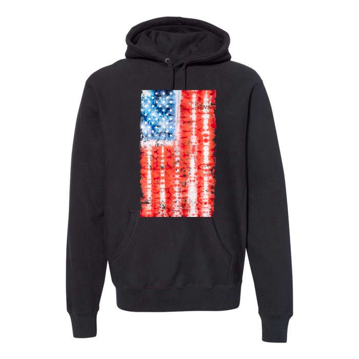 Cool Tie Dye USA American Flag Premium Hoodie