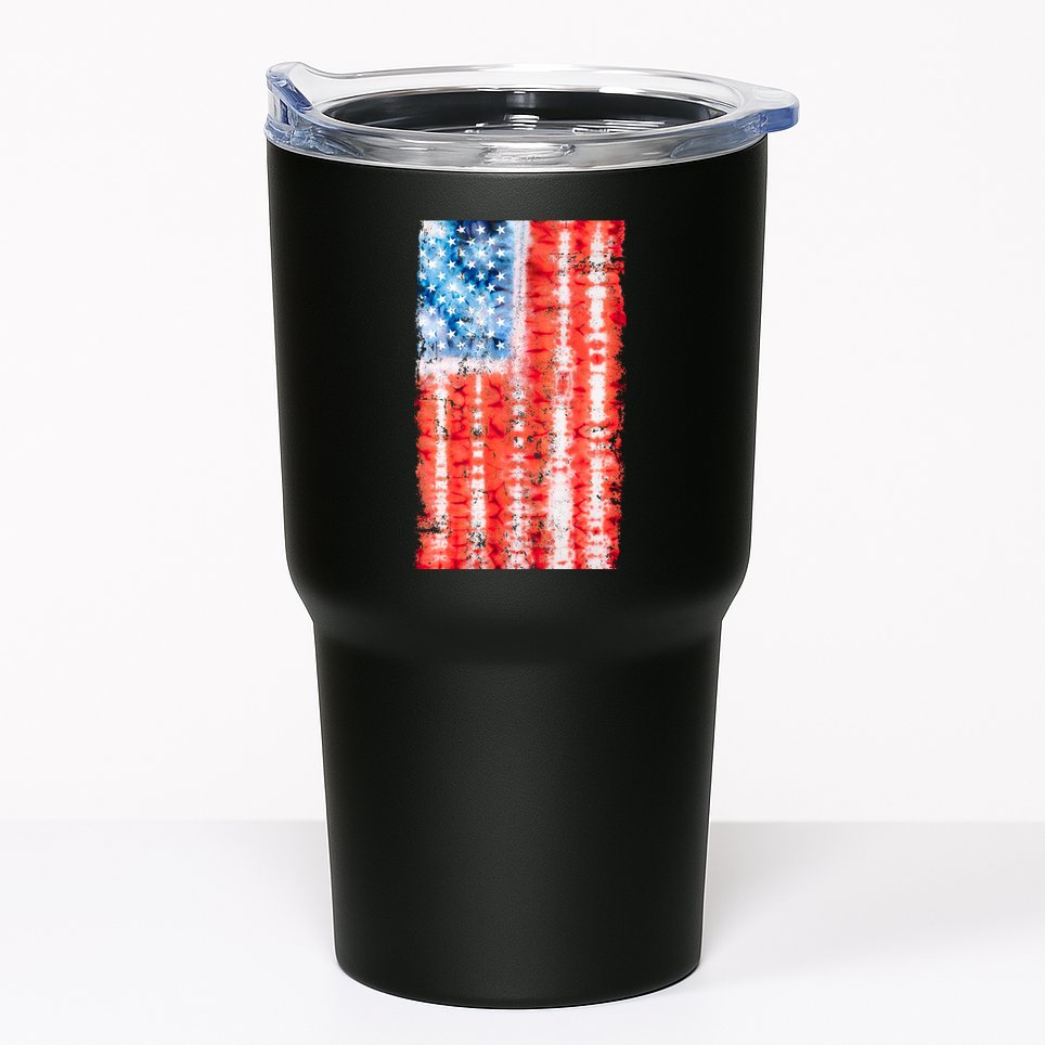 Cool Tie Dye USA American Flag Tumbler
