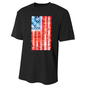 Cool Tie Dye USA American Flag Performance Sprint T-Shirt