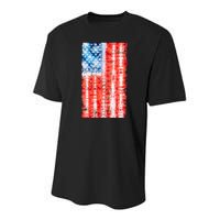 Cool Tie Dye USA American Flag Youth Performance Sprint T-Shirt