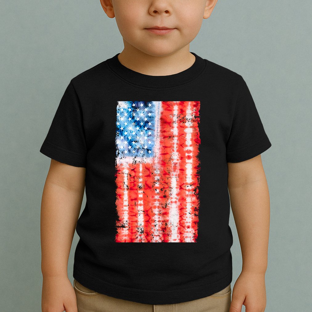 Cool Tie Dye USA American Flag Toddler T-Shirt