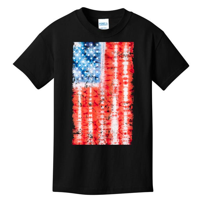 Cool Tie Dye USA American Flag Kids T-Shirt