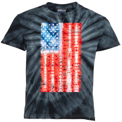 Cool Tie Dye USA American Flag Kids Tie-Dye T-Shirt