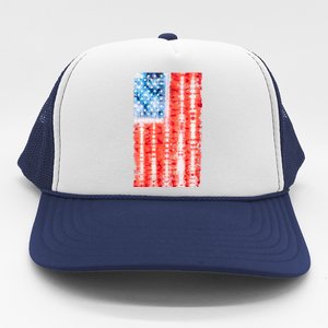 Cool Tie Dye USA American Flag Trucker Hat