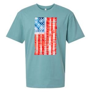 Cool Tie Dye USA American Flag Sueded Cloud Jersey T-Shirt