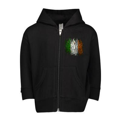 Cool Torn Irish Ireland Flag St. Patrick's Day Toddler Zip Fleece Hoodie