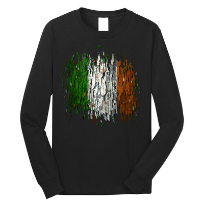 Cool Torn Irish Ireland Flag St. Patrick's Day Long Sleeve Shirt