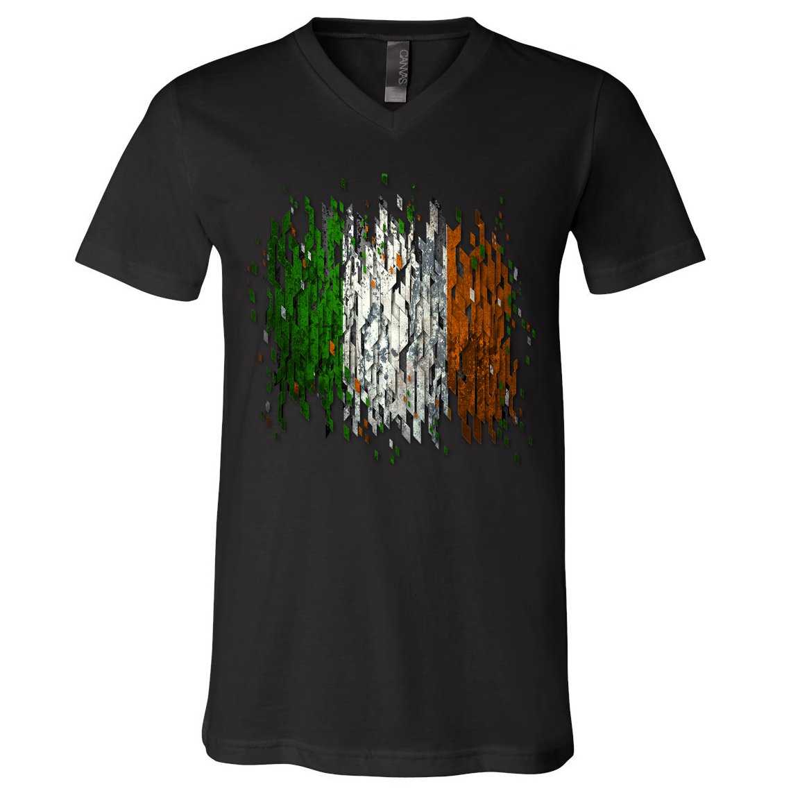 Cool Torn Irish Ireland Flag St. Patrick's Day V-Neck T-Shirt