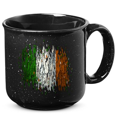 Cool Torn Irish Ireland Flag St. Patrick's Day 15oz Campfire Ceramic Mug