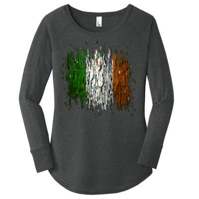 Cool Torn Irish Ireland Flag St. Patrick's Day Women's Perfect Tri Tunic Long Sleeve Shirt