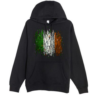 Cool Torn Irish Ireland Flag St. Patrick's Day Premium Pullover Hoodie