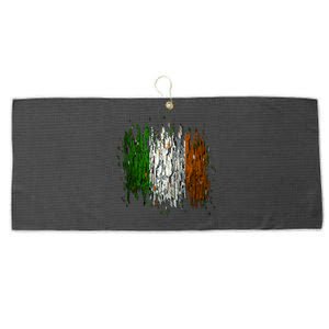 Cool Torn Irish Ireland Flag St. Patrick's Day Large Microfiber Waffle Golf Towel