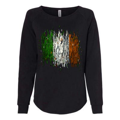 Cool Torn Irish Ireland Flag St. Patrick's Day Womens California Wash Sweatshirt