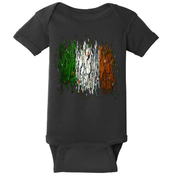 Cool Torn Irish Ireland Flag St. Patrick's Day Baby Bodysuit