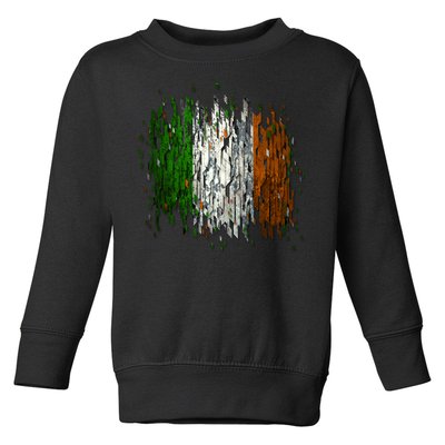 Cool Torn Irish Ireland Flag St. Patrick's Day Toddler Sweatshirt