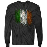 Cool Torn Irish Ireland Flag St. Patrick's Day Tie-Dye Long Sleeve Shirt