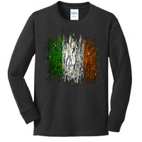 Cool Torn Irish Ireland Flag St. Patrick's Day Kids Long Sleeve Shirt