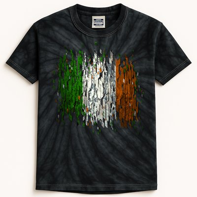 Cool Torn Irish Ireland Flag St. Patrick's Day Kids Tie-Dye T-Shirt