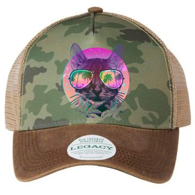 Cool Tropical Shade Cat Legacy Tie Dye Trucker Hat