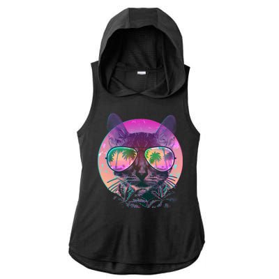 Cool Tropical Shade Cat Ladies PosiCharge Tri-Blend Wicking Draft Hoodie Tank