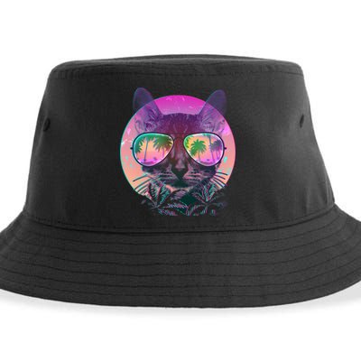 Cool Tropical Shade Cat Sustainable Bucket Hat