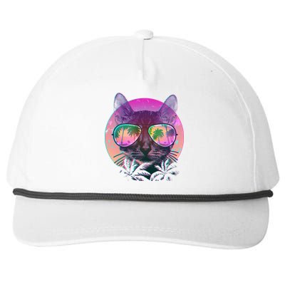 Cool Tropical Shade Cat Snapback Five-Panel Rope Hat