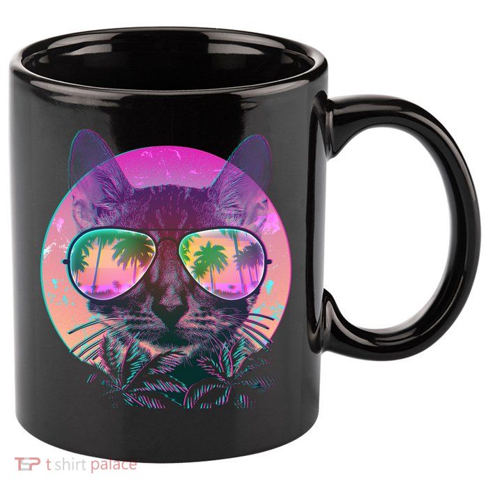Cool Tropical Shade Cat 11oz C Handle Ceramic Mug