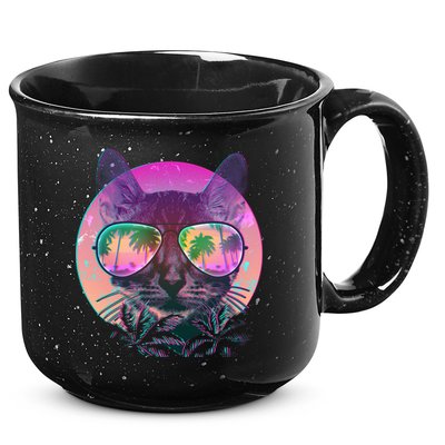 Cool Tropical Shade Cat 15oz Campfire Ceramic Mug