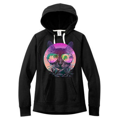 Cool Tropical Shade Cat Women's Fleece Hoodie