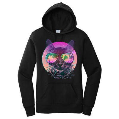 Cool Tropical Shade Cat Women's Pullover Hoodie