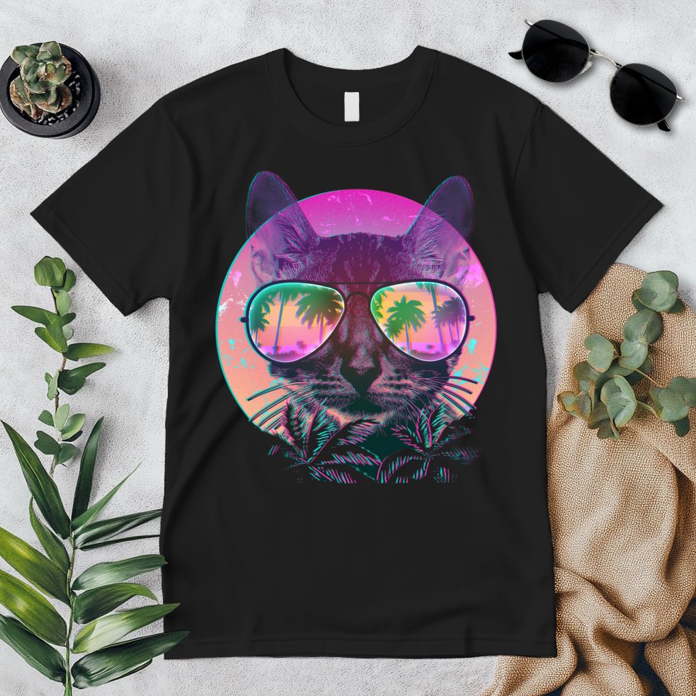Cool Tropical Shade Cat Premium T-Shirt
