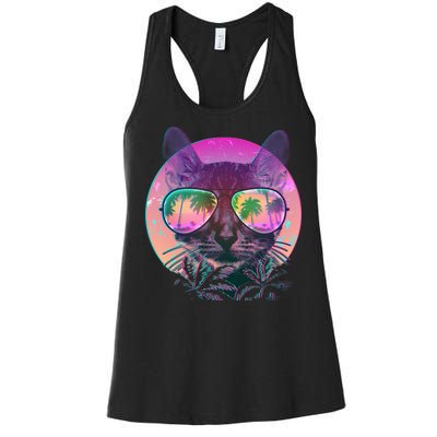 Cool Tropical Shade Cat Women's Racerback Tank